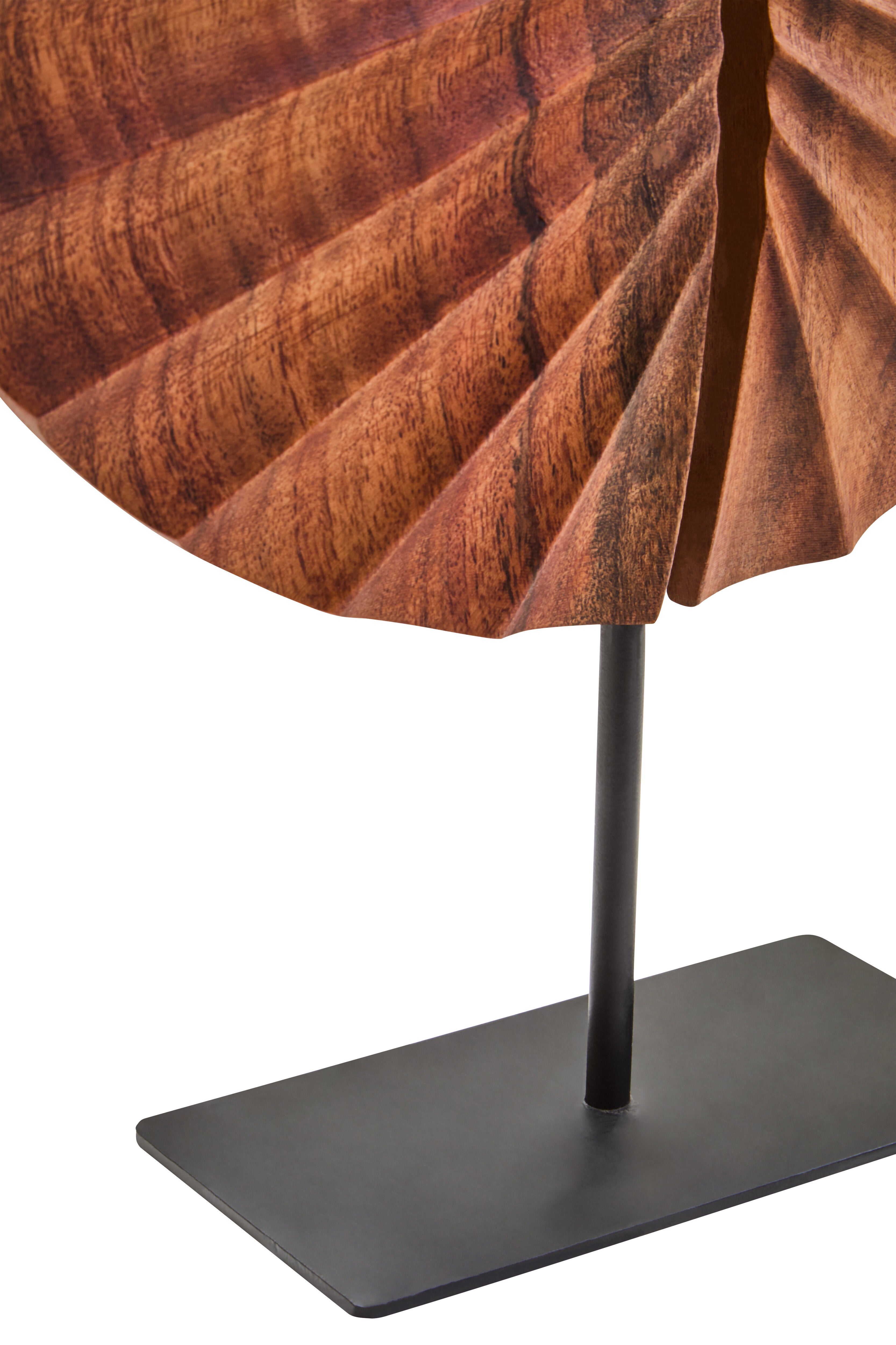 Lindos Brown Wood Sculpture With Black Base